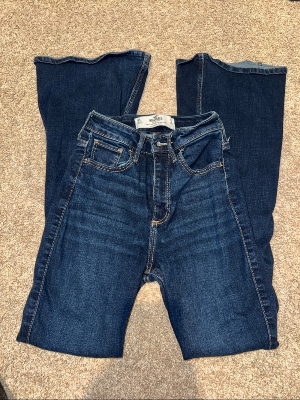 Hollister Dark Indigo High-Rise Flare Jeans